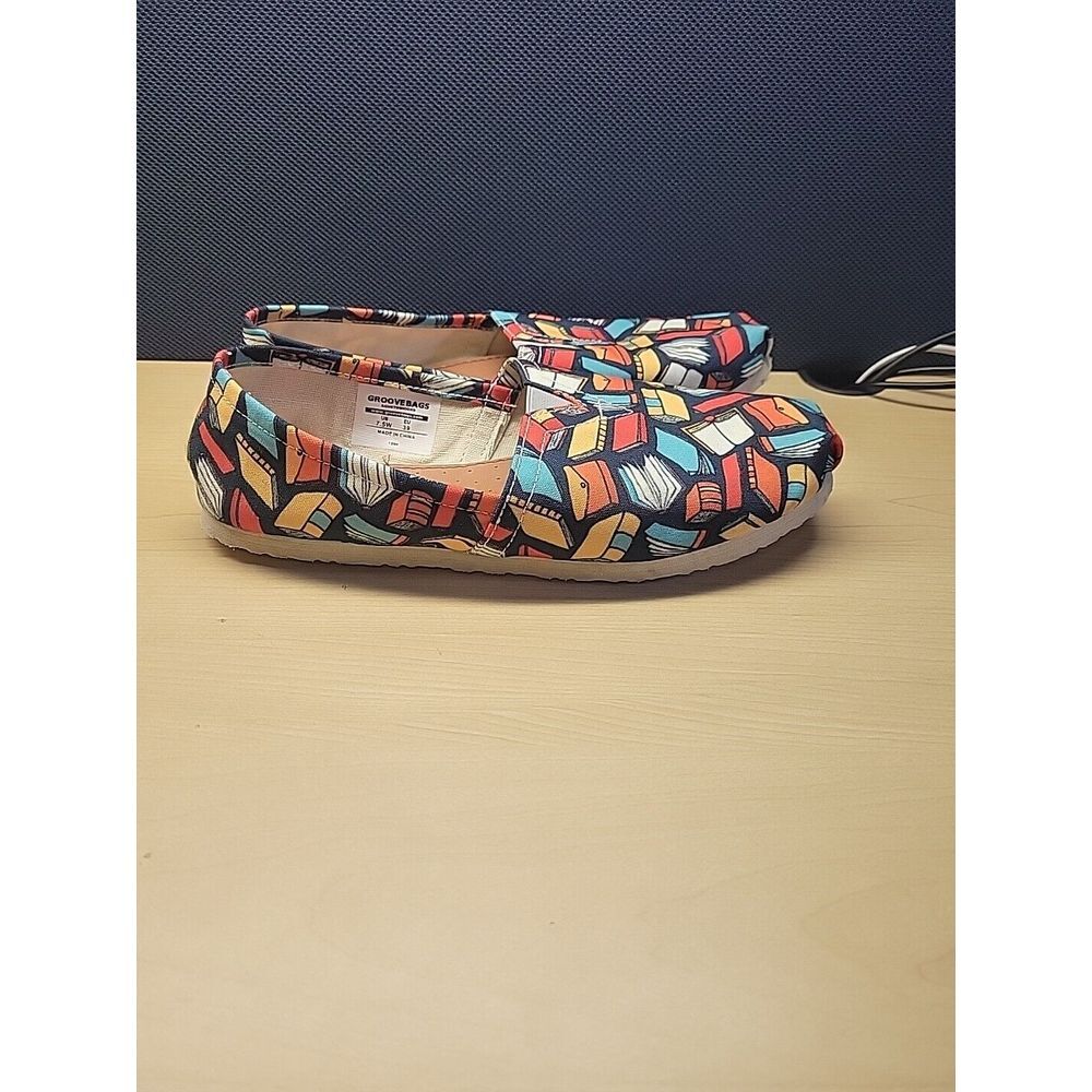 Groove Bags Book Lovers Womens Casual Canvas Flat Shoes Sz US 7.5 - Picture 10 of 11